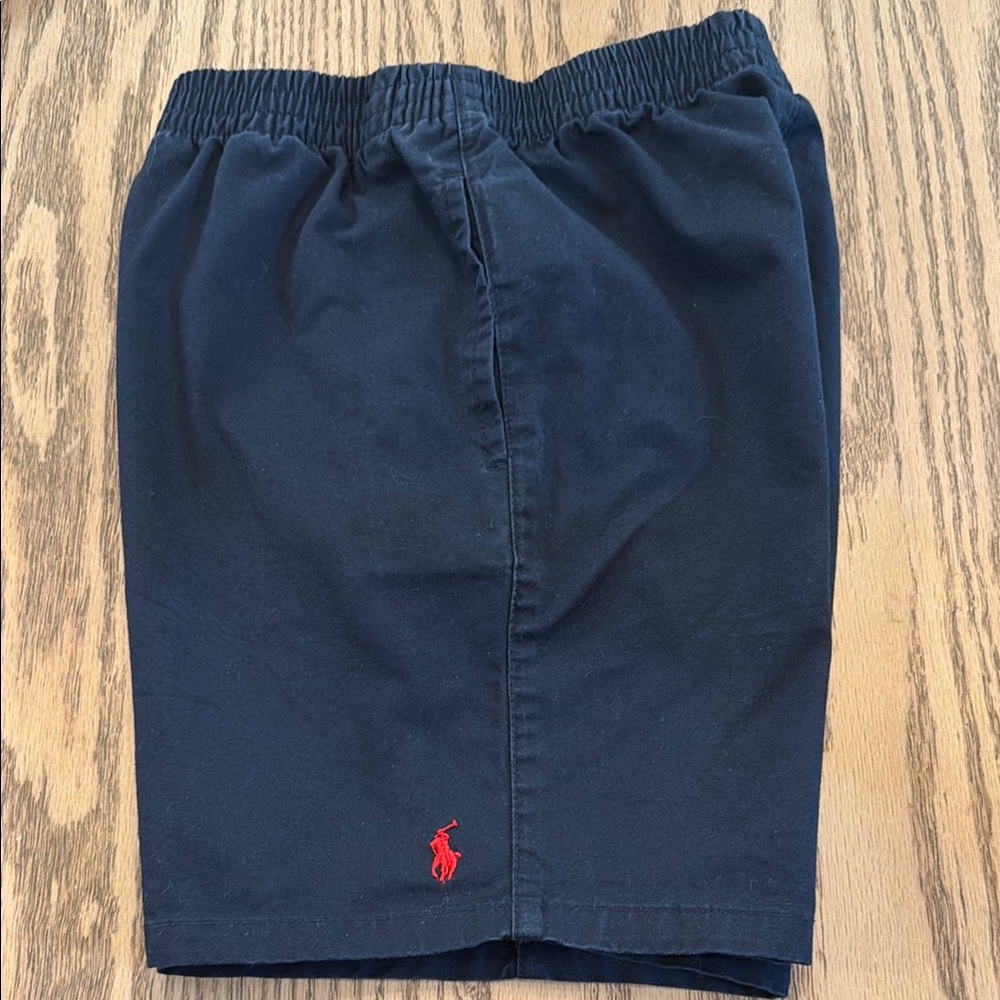 Polo by Ralph Lauren Navy Youth Elastic Pull On Casual Shorts with Red Logo